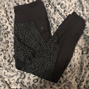 Athletica Black and Gray Patterned Leggings